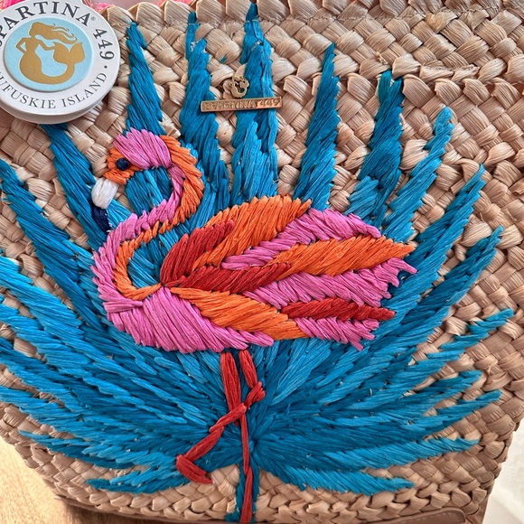 Spartina 449 Moreland Embroidered Straw Tote Bag NWT - Picture 3 of 10